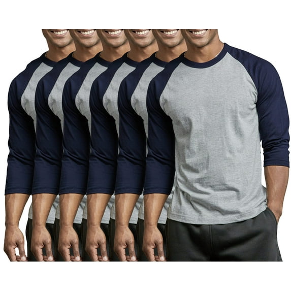 Unisex 3/4 Sleeve Casual Raglan Jersey Crew Neck Baseball Tee Shirts