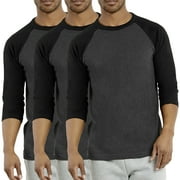 Unisex 3/4 Sleeve Casual Raglan Jersey Crew Neck Baseball Tee Shirts
