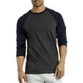 thumbnail image 1 of Unisex 3/4 Sleeve Casual Raglan Jersey Crew Neck Baseball Tee Shirts, 1 of 4