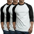 thumbnail image 1 of Unisex 3/4 Sleeve Casual Raglan Jersey Crew Neck Baseball Tee Shirts, 1 of 4