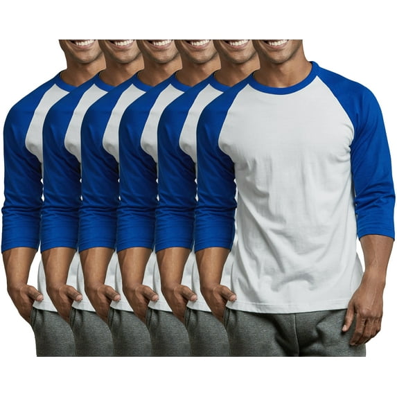 Unisex 3/4 Sleeve Casual Raglan Jersey Crew Neck Baseball Tee Shirts