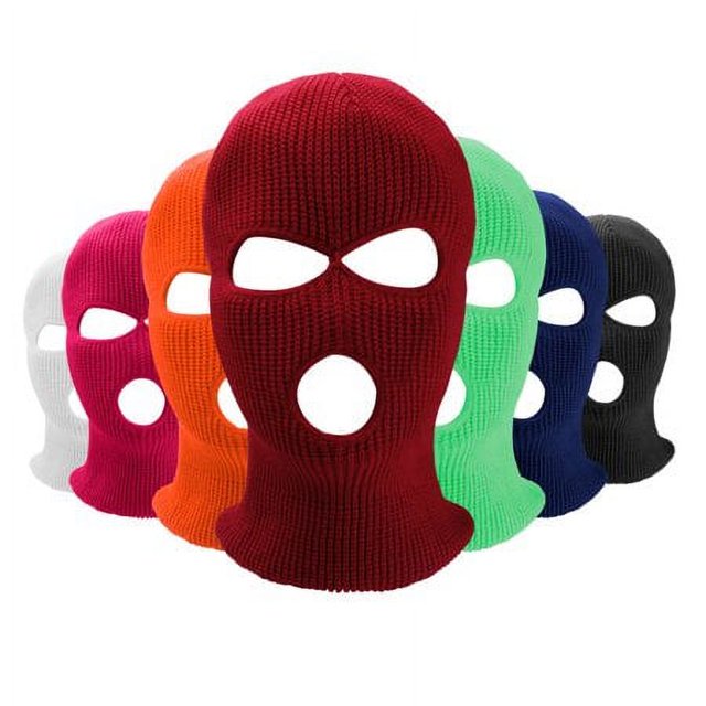 Unisex 3 Hole Full Face Mask Ski Mask,Winter Cap Knitted Face Mask