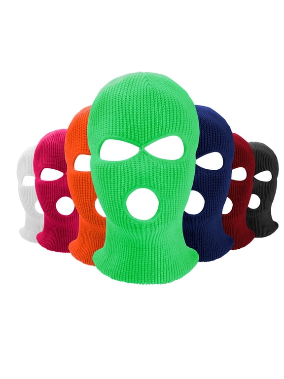 Unisex 3 Hole Full Face Ski Mask,Winter Cap Knitted Face Mask,Balaclava Warm Outdoor Windproof Beanie Hat,Breathable Motorcycle Winter Full Face Shield Cap