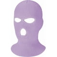 thumbnail image 1 of Unisex 3-Hole Knitted Ski Mask Full Face Mask Cover Neck Gaiter Winter Balaclava Warm Knit Beanie for Outdoor Sports (Purple), 1 of 6