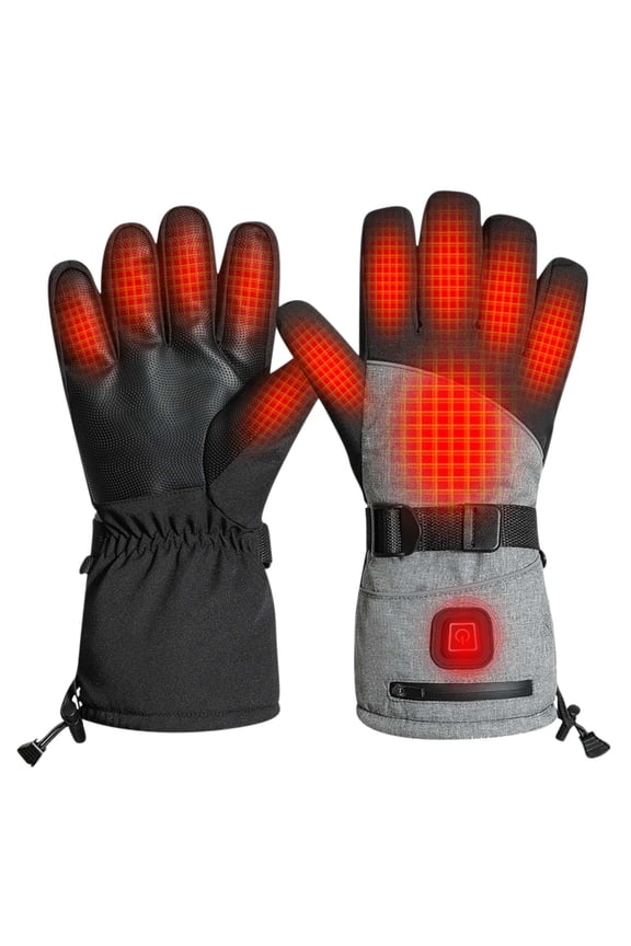 Unisex 3-Temperature Electric Heated Gloves Rechargeable Battery Ski Snow Sports Mittens Cold Weather Survival Gear Waterproof Shell Auto Warming Technology