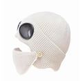 thumbnail image 1 of Unisex 3-in-1 Winter Ski Hat with Detachable Mask Goggles, Soft Knitted Thermal Headwear, Warm Comfortable Protection for Ski Snowboarding Cold Weather Outdoor,Beige, 1 of 3