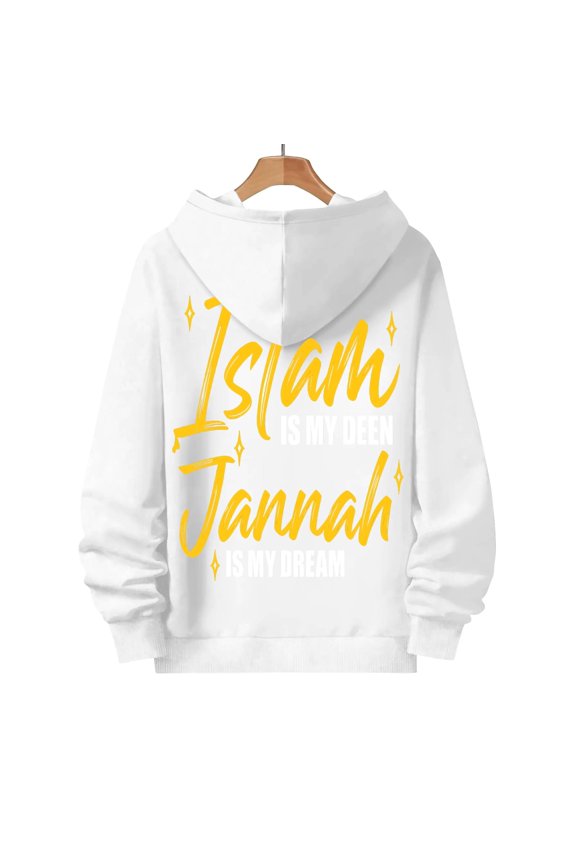Unisex 300g Heavyweight Hoodie - "Islam is My Deen" Graphic Sweatshirt