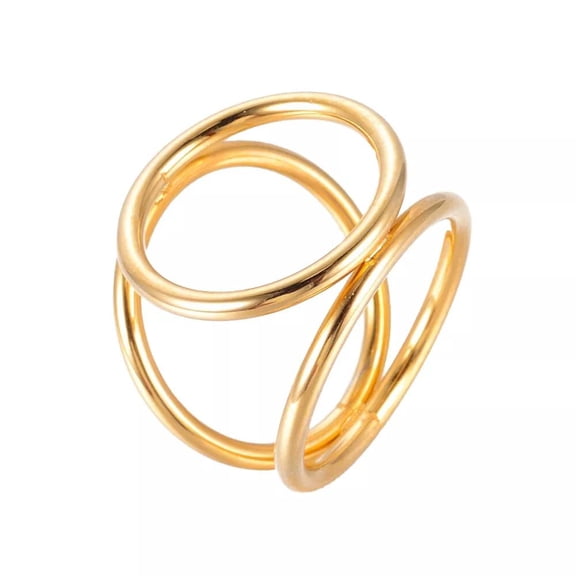 Unisex 304 Stainless Steel Finger Rings Ring Gold Size 6-9 17Mm Z721