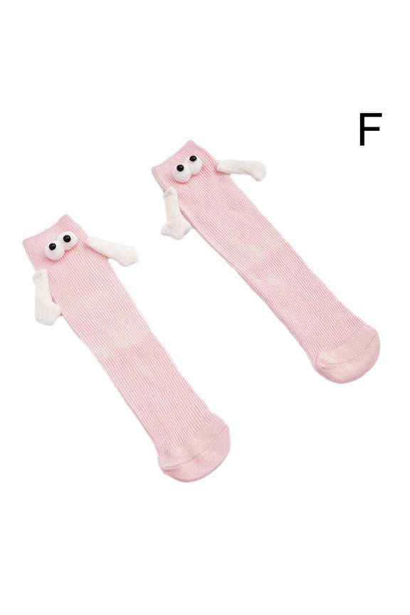 Unisex 3D Doll Couple Socks,Couple Holding Hands Socks,Magnetic Suction Socks,Mid-Tube Cute Socks Funny Gifts for Women Men
