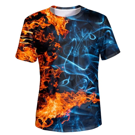 Unisex 3D Graphic T-Shirt Colorful Design Short Sleeve Crewneck Digital Tee for Young