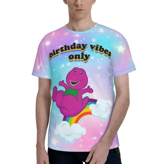 Unisex 3D Print Barney And Friend T Shirts Graphic Casual Summer Short Sleeve Cartoon Tees Shirt for Men Women