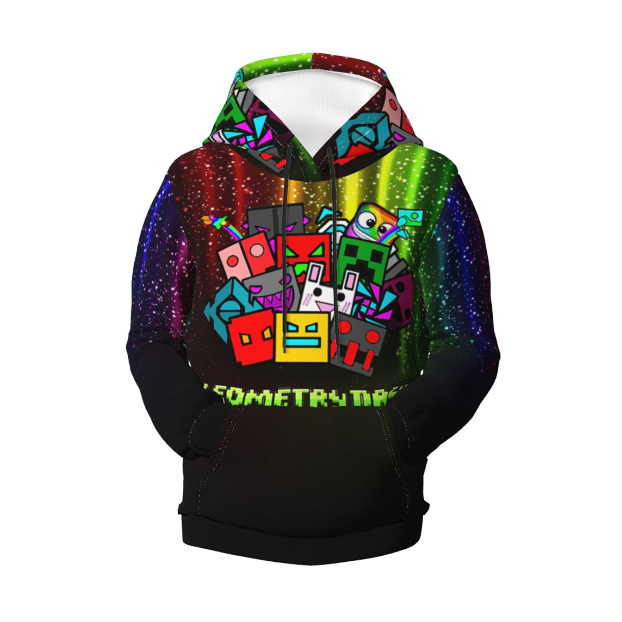 Geometry Dash Hoodie,Unisex 3D Printing Long Sleeve Pullover Hooded Sweatshirt Cosplay Hoodies Men Youth