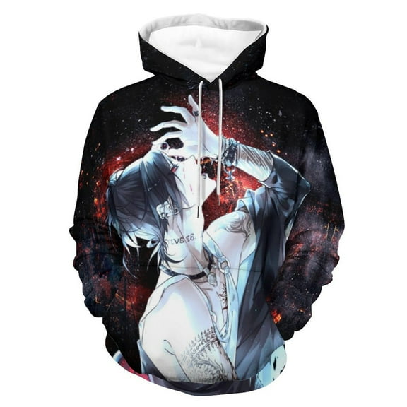 Unisex 3D Printed Tokyo Ghoul Hoodies Long Sleeve Sweatshirts for Men Women with Big Pockets