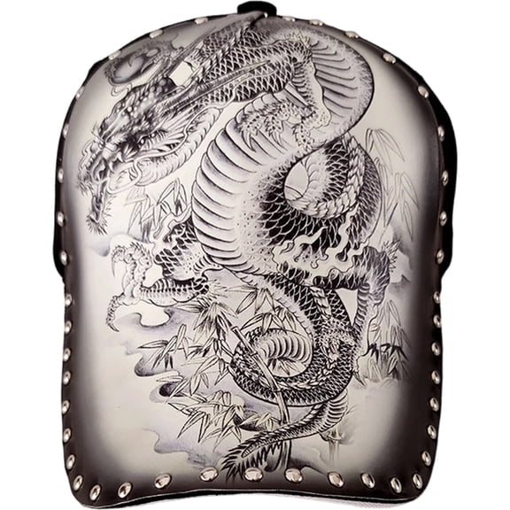 Unisex 3D Printing Chinese Dragon Baseball Caps Hip Hop Cap With Rivet Adjustable Sports Hat Sunshade Hat for Outdoor