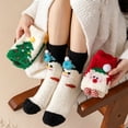 thumbnail image 1 of Unisex 3D Reindeer Christmas Fuzzy Mid‑Calf Socks for Men & Women, Soft Coral Fleece Festive Holiday Decor Socks, Warm Thermal Plush Cozy Indoor Sleep Socks, 1 of 6