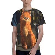 KLYCHF Unisex 3d Print Garfield T-Shirts For Men Women T-Shirts Short Sleeve Graphic Tees Shirt