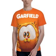 KLYCHF Unisex 3d Print Garfield T-Shirts For Men Women T-Shirts Short Sleeve Graphic Tees Shirt