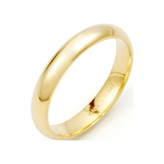 Unisex 3mm Wide Classic Gold Plated Wedding Band for Women & Men, Sizes 6