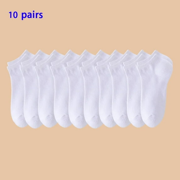 Unisex 40/20/10 Pairs of Solid Color Socks, Soft and Lightweight Ankle Socks, WOMEN'S Casual Boat Socks, Low Cut Ankle Socks