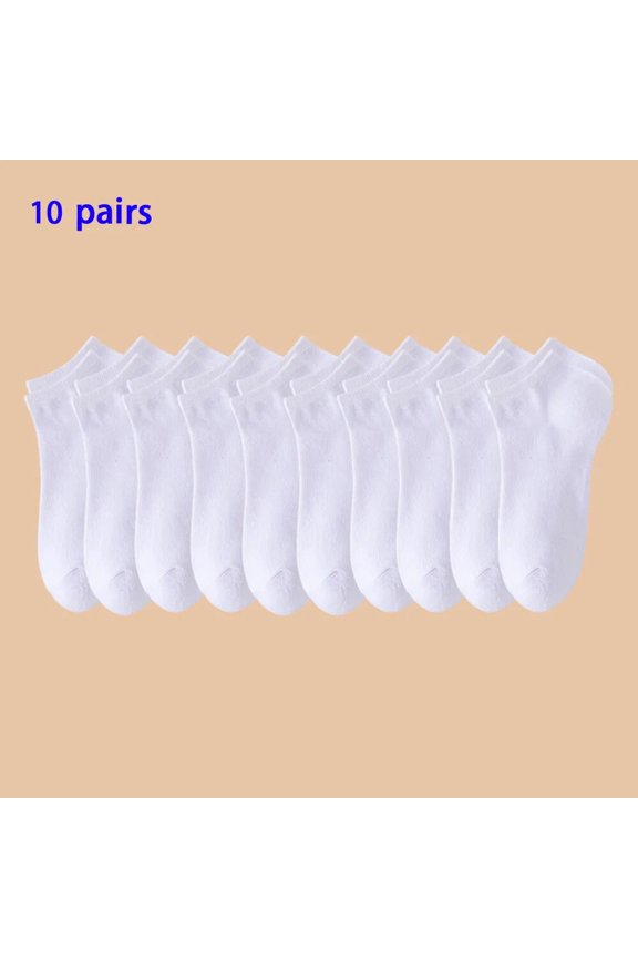 Unisex 40/20/10 Pairs of Solid Color Socks, Soft and Lightweight Ankle Socks, WOMEN'S Casual Boat Socks, Low Cut Ankle Socks