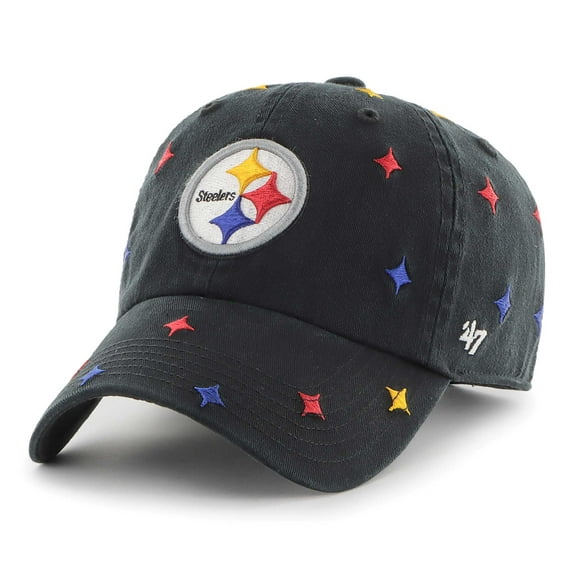 Unisex '47 Black Pittsburgh Steelers Confetti Clean Up Adjustable Hat