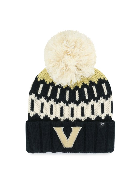 Unisex '47 Black Vanderbilt Commodores Seasonal Chainstitch Knit Hat with Pom