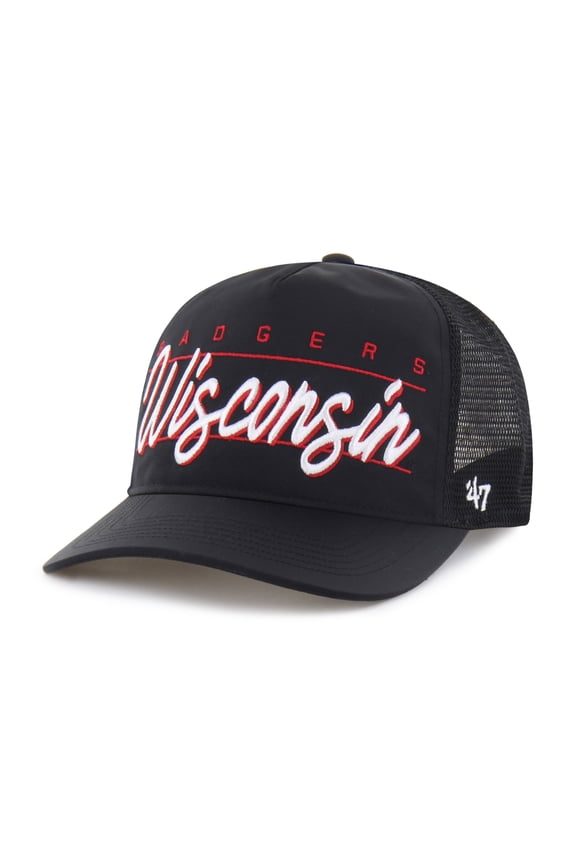 Unisex '47 Black Wisconsin Badgers brrr- Condor Mesh Hitch Adjustable Hat