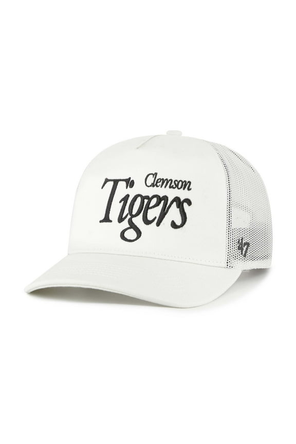 Unisex-'47 Cream Clemson Tigers Foundation Script Adjustable Trucker Hat