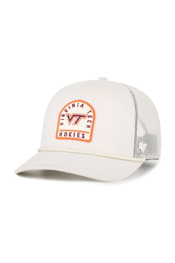 Unisex '47  Cream Virginia Tech Hokies Core & Inline Gravestone Adjustable Trucker Hat