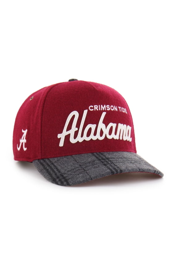Unisex '47 Crimson Alabama Crimson Tide Windowpane Plaid Collection Hitch Adjustable Hat