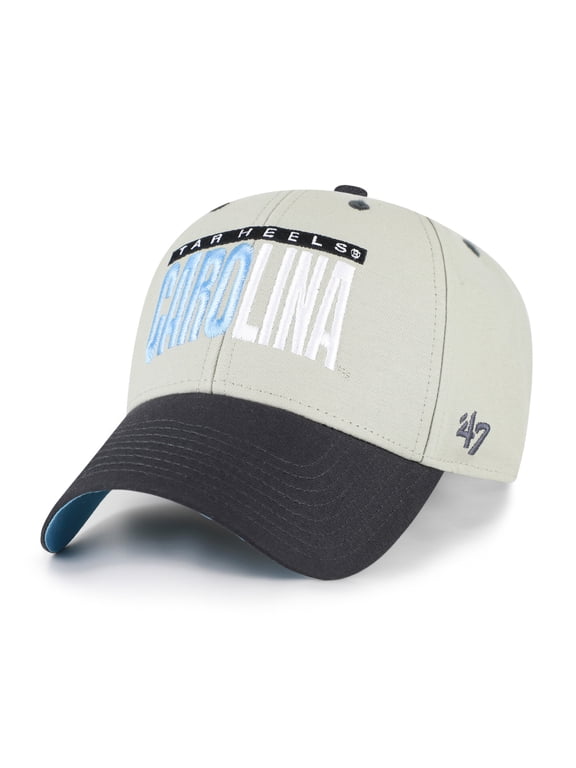 Unisex '47 Gray/Black North Carolina Tar Heels Half Block Text MVP Adjustable Hat