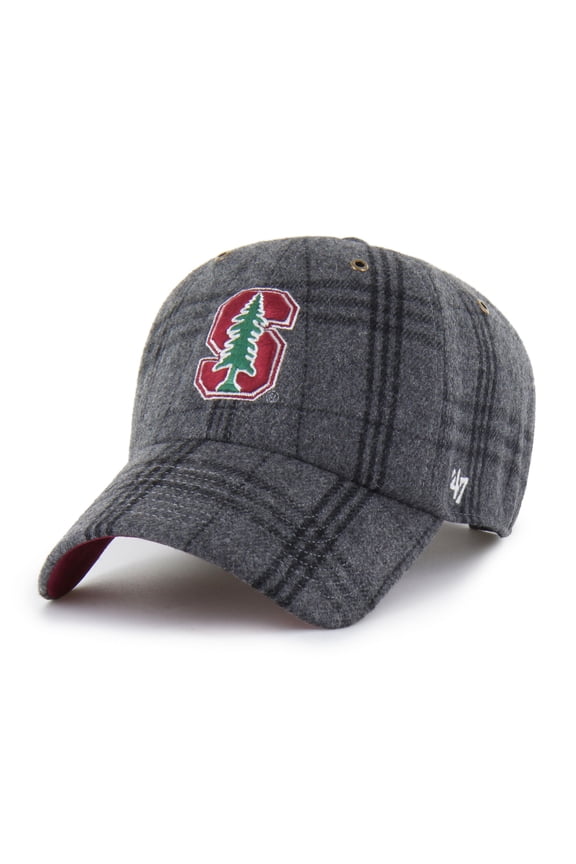 Unisex '47 Gray Stanford Cardinal Plaid Windowpane Clean Up Adjustable Hat