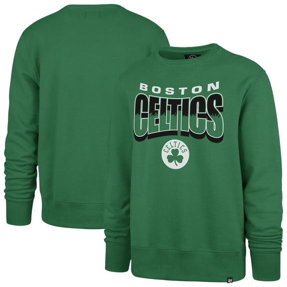 Unisex '47  Kelly Green Boston Celtics Brush By Headline Crewneck Sweatshirt
