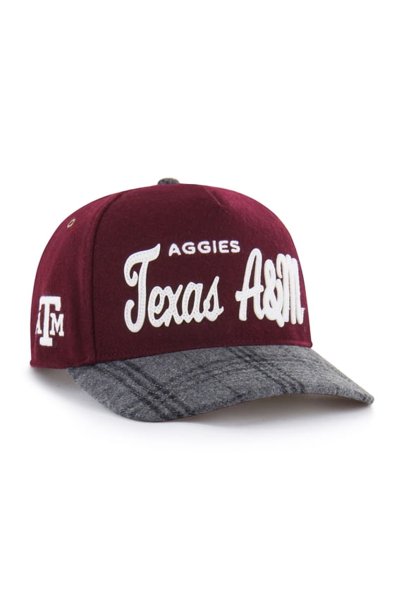 Unisex '47 Maroon Texas A&M Aggies Windowpane Plaid Collection Hitch Adjustable Hat