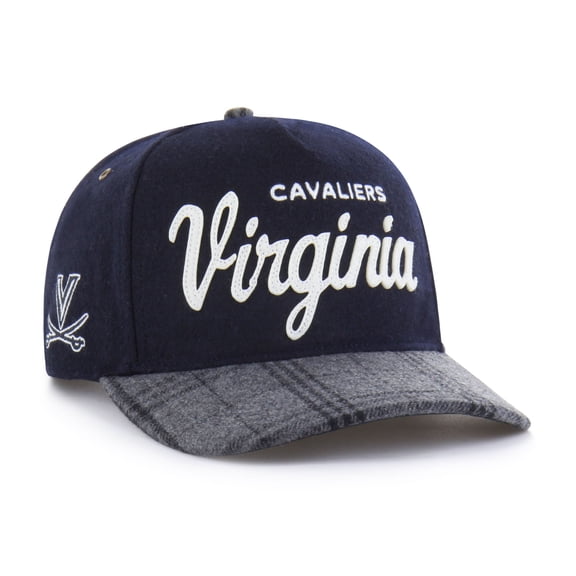 Unisex '47 Navy Virginia Cavaliers Windowpane Plaid Collection Hitch Adjustable Hat
