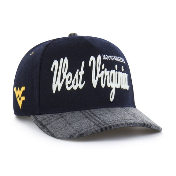 Unisex '47 Navy West Virginia Mountaineers Windowpane Plaid Collection Hitch Adjustable Hat