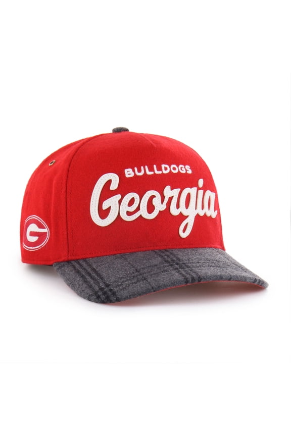 Unisex '47 Red Georgia Bulldogs Windowpane Plaid Collection Hitch Adjustable Hat