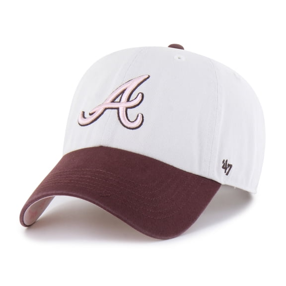 Unisex '47 Stone/Burgundy Atlanta Braves Love Letter Clean Up Adjustable Hat