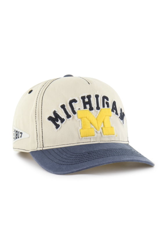 Unisex '47 Tan/Navy Michigan Wolverines Well-Worn Calderwood Hitch Adjustable Hat