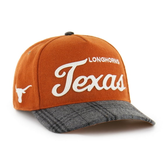 Unisex '47 Texas Orange Texas Longhorns Windowpane Plaid Collection Hitch Adjustable Hat