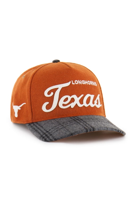Unisex '47 Texas Orange Texas Longhorns Windowpane Plaid Collection Hitch Adjustable Hat