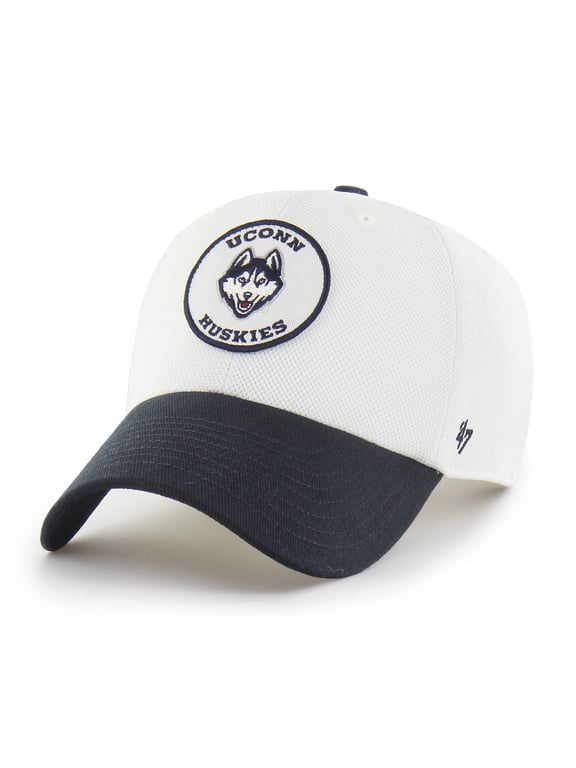Unisex '47 White/Navy UConn Huskies Pique Patch Clean Up Adjustable Hat