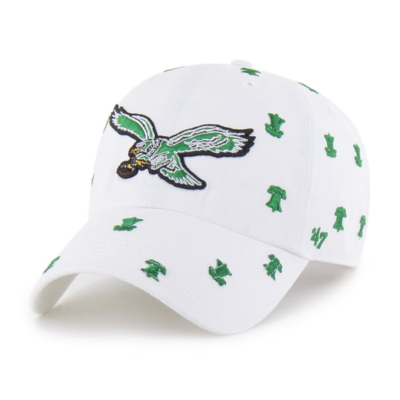Unisex '47 White Philadelphia Eagles Confetti Clean Up Adjustable Hat
