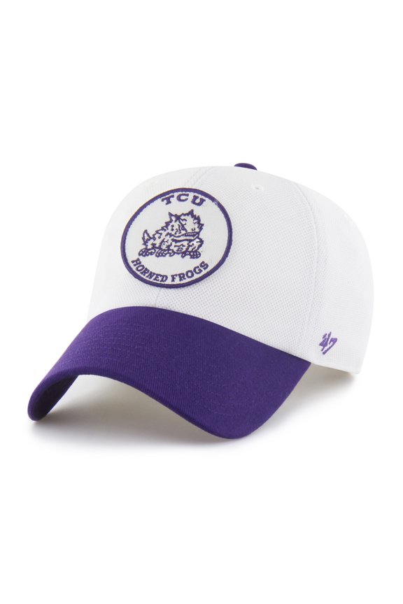 Unisex '47 White/Purple TCU Horned Frogs Pique Patch Clean Up Adjustable Hat