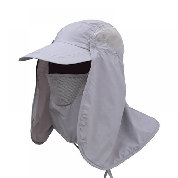 Unisex 50+ UPF Fishing Cap with Ear Neck Flap Cover Outdoor UV 360 Degree Protection Waterproof Quick Dry Sun Hat Visor Neck Cover Cap For Hiking Fishing