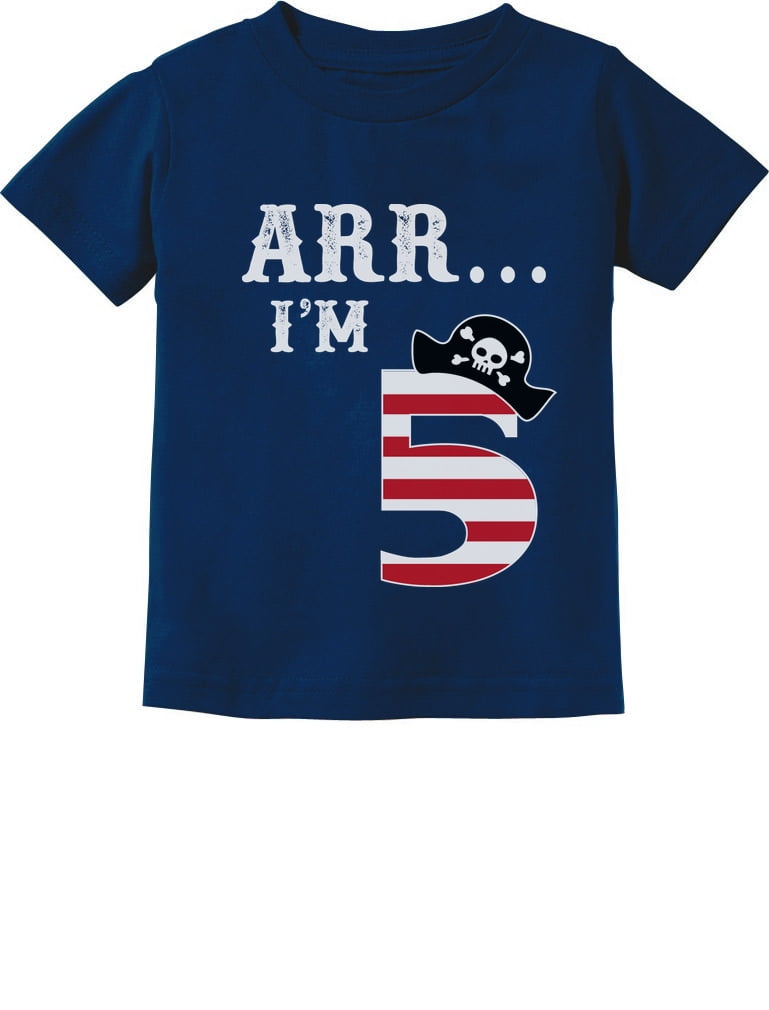 Unisex 5th Birthday Pirate Graphic Tee Memorable Birthday Gift