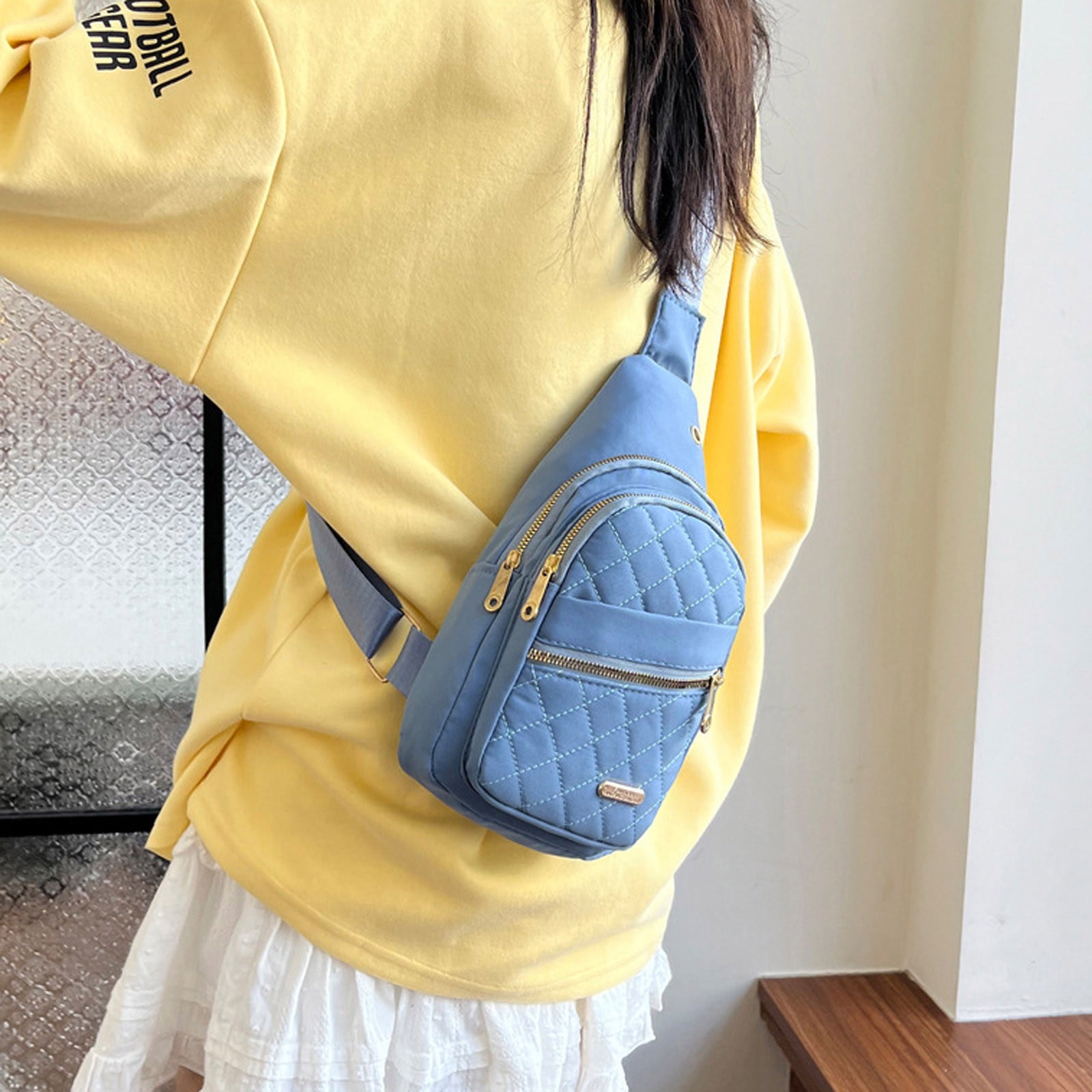 Zipper Lock Changeable Shoulder/Double Shoulder Strap Bag