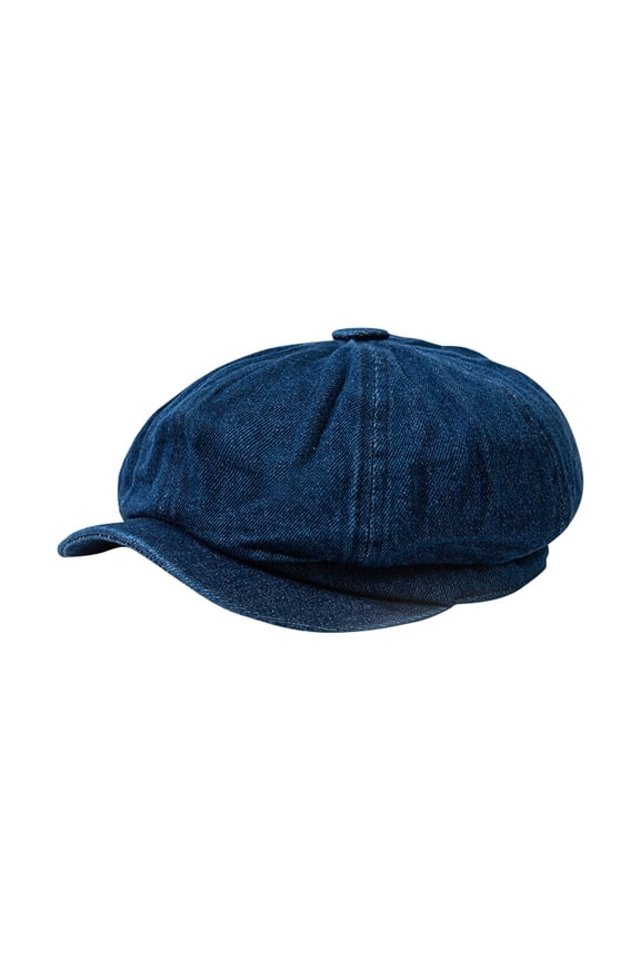 Unisex 8 Panel Denim Newsboy Cap Boy Fiddler Cabbie Artist Painter Flat Beret Hat