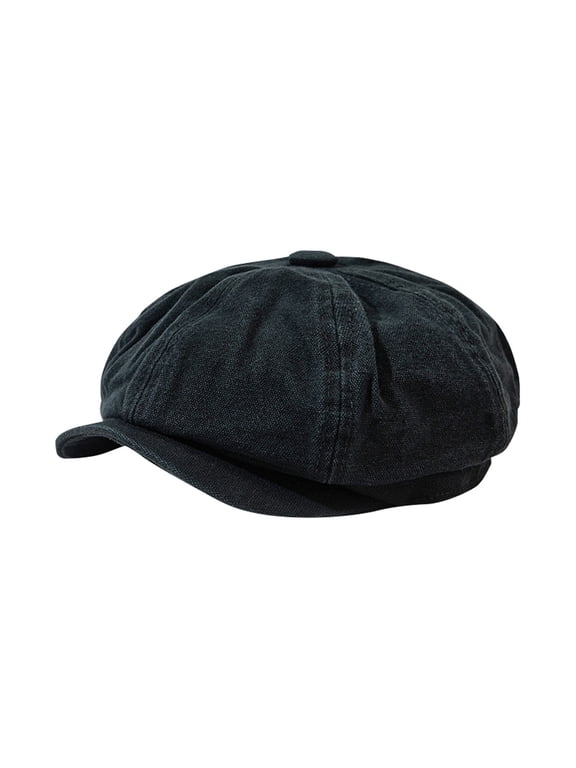Unisex 8 Panel Denim Newsboy Cap Boy Fiddler Cabbie Artist Painter Flat Beret Hat