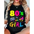 thumbnail image 1 of Unisex 80's Girl Birthday Party Costume Retro Vintage Gift Women T-Shirt, 1 of 7